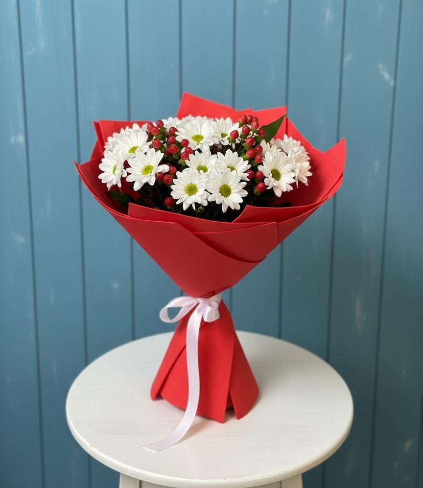 Букет цветов из: Хризантемы в Заре