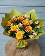 Букет цветов из:  Альстромерии и Розы #REPLACE_PRED# Заре