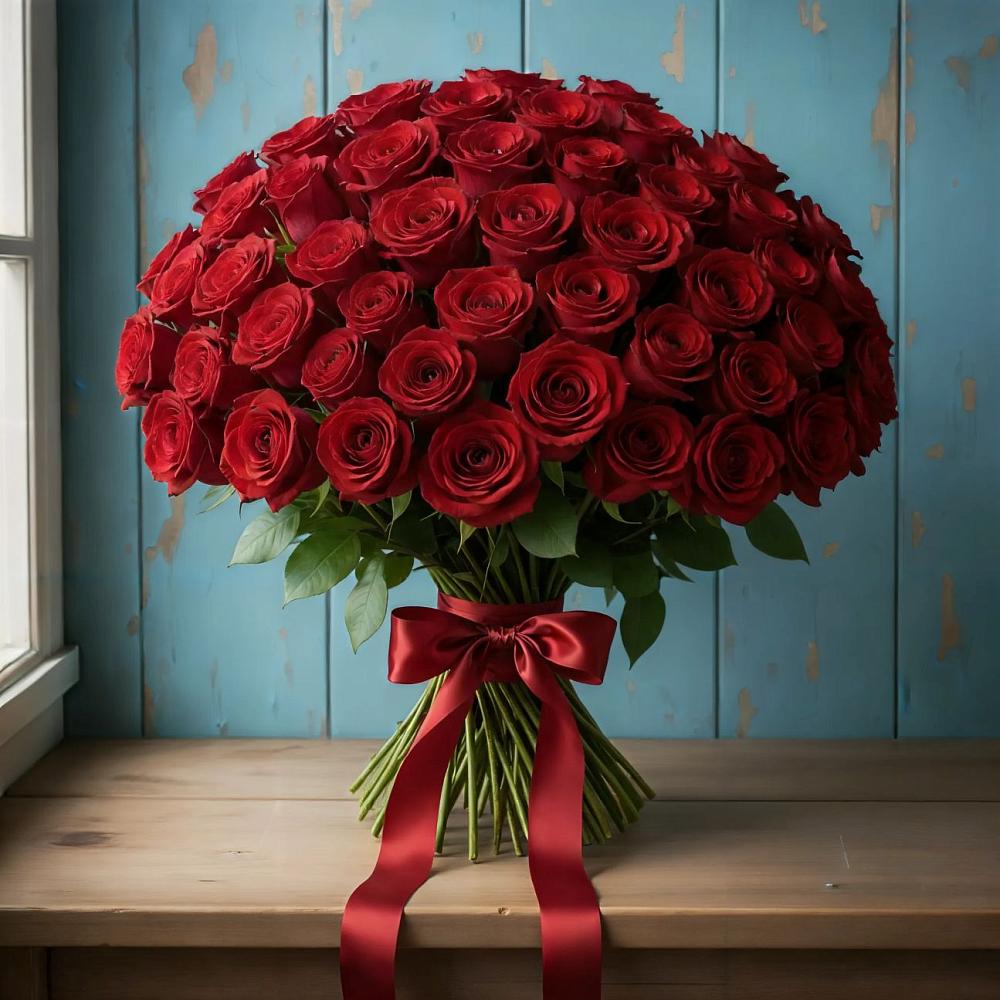 Букет Красные розы Блэк Меджик в Заре