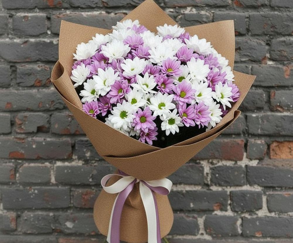 Букет цветов из: Хризантемы в Заре