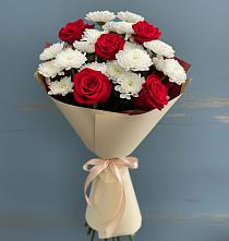 Букет цветов из:  Розы и Хризантемы в Заре