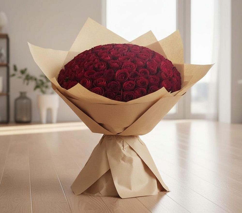 Букет 101 Красная роза в Заре