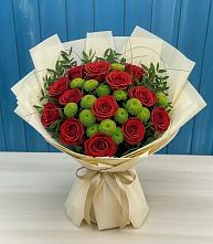 Букет цветов из:  Розы и Хризантемы в Заре