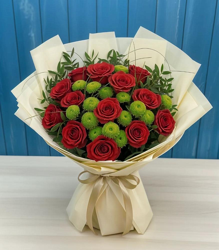 Букет цветов из: Розы и Хризантемы в Заре